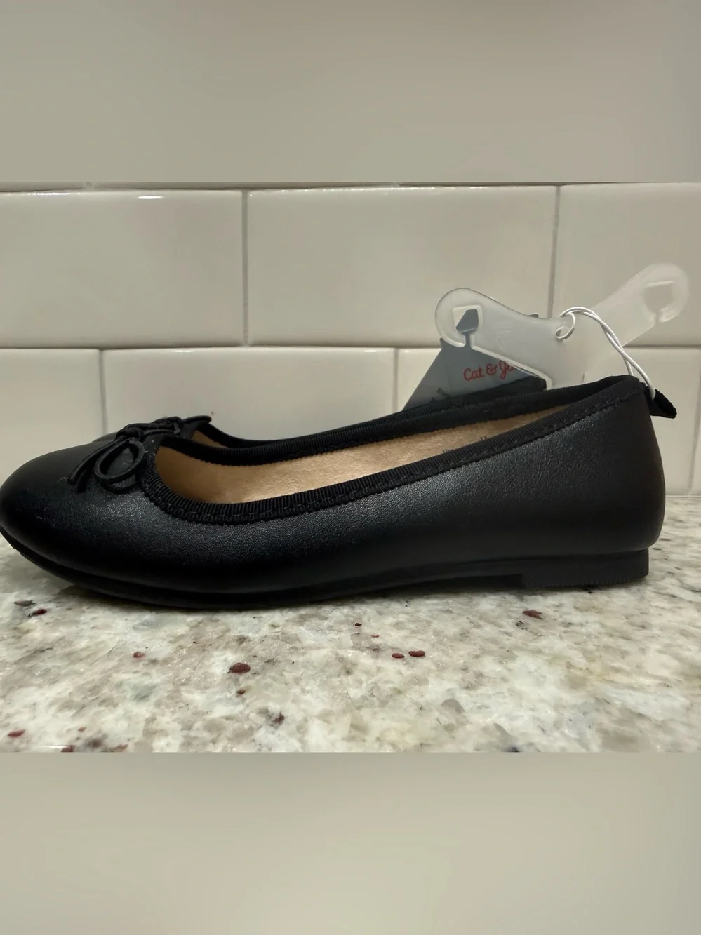 Cat & Jack Black Bow Ballet Flats Size 13 NWT